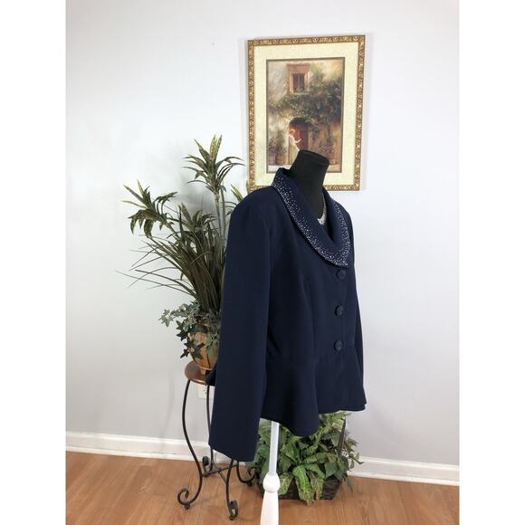 Giovanna Signature Woman Jacket Size 16 Embellished 3 Bottom Church Office Siren - Picture 6 of 11